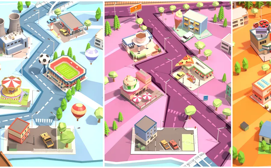 Stylized 3D game level environments